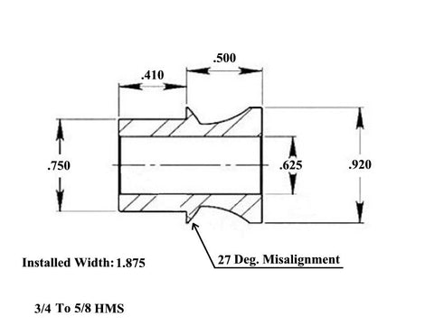 3/4 x 3/4-16 Chromoly 4 Link Kit With 3/4 To 5/8 High Misalignment Spacers, Weld-In Bungs .250 & Jam Nuts