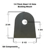 Bushing Mount Tab 1/2" Hole 1/4" Thick 2 3/4" Tall Chassis Flat Tab (Sold In Pairs)