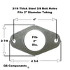 3/8" Bolt Holes 3/16" Thick Steel (Fits 2" Dia. Tubing) Tube Flange Mount