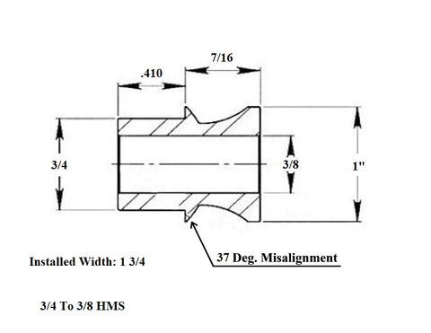 3/4 x 3/4-16 Chromoly 4 Link Kit With 3/4 To 3/8 High Misalignment Spacers, Weld-In Bungs .120 & Jam Nuts