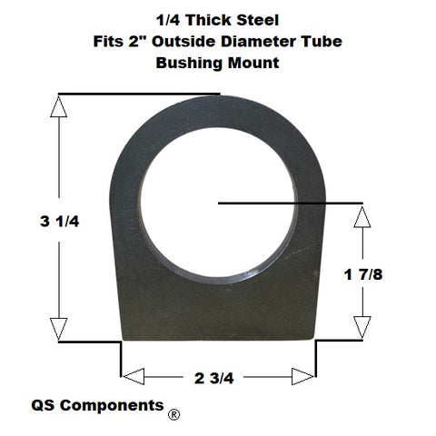 Bushing Mount 2" Bore 360 Deg. 1/4 Thick Mild Steel (Sold In Pairs)