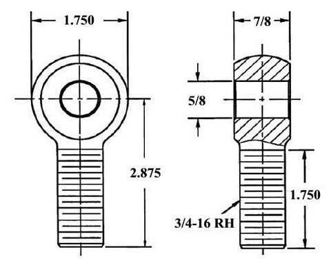 Ladder Bar Rod End Kit With Adjusters (5/8 x 3/4-16 Chromoly Rod Ends)