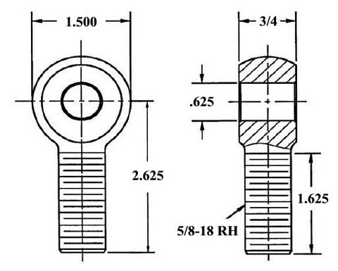 Ladder Bar Rod End Kit With Adjusters (5/8-18 Chromoly Rod Ends)