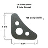 90 Deg. 1/8" Thick Steel 3 Hole Corner Gusset (10 Pack)