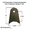 Axle Bracket 1/2" Hole 3/16" Thick 4" Tall (Fits 3" Dia. Tubing) Steel Chassis / Rod End Radius Tab Weldable
