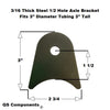 Axle Bracket 1/2" Hole 3/16" Thick 3" Tall (Fits 3" Dia. Tubing) Steel Chassis / Rod End Radius Tab Weldable