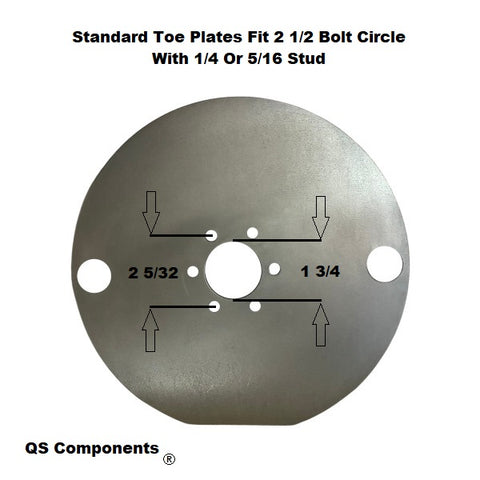 Standard Go Kart / Quarter Midget Toe Plates (2 1/2" Bolt Circle) 1/4 Or 5/16 Stud
