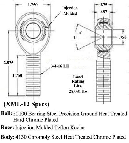 3/4 x 3/4-16 Chromoly 4 Link Kit With 3/4 To 3/8 High Misalignment Spacers & Jam Nuts