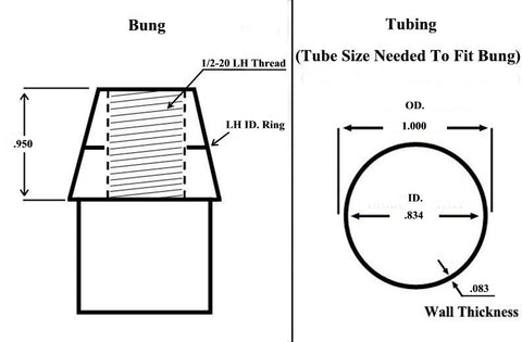 1/2 x 1/2-20 Economy 4 Link Kit With Weld-In Bungs .083 & Jam Nuts