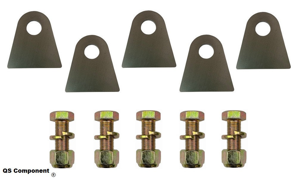 10-Pack 3/16" Seat Belt Tab Gussets For IMCA & NHRA Racing - Steel, By Bryke Racing