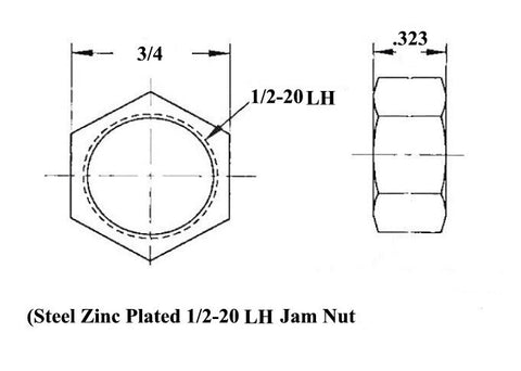 1/2 x 1/2-20 Economy 4 Link Kit With 1/2 To 3/8 High Misalignment Spacers & Jam Nuts