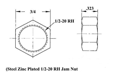 1/2 x 1/2-20 Economy Panhard Bar Kit With 1/2 To 3/8 High Misalignment Spacers, Weld-In Bungs .065 & Jam Nuts