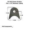 3/8" Hole 1/8" Thick 1 3/4" Tall (Fits 1 1/2" Dia. Tubing) Steel Chassis / Rod End Radius Tab Weldable