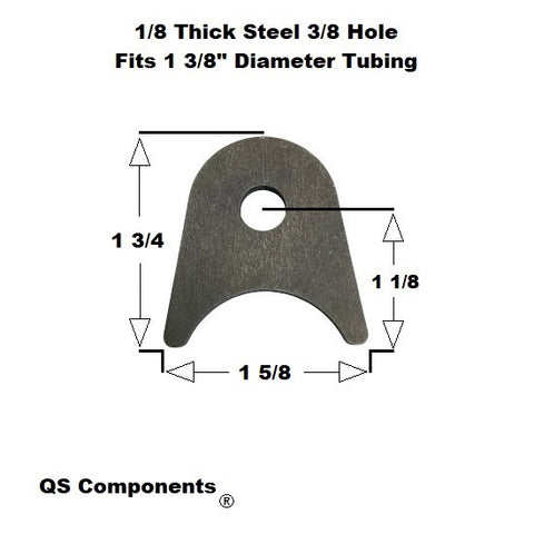 3/8 Hole 1/8 Thick 1 3/4 Tall (Fits 1 3/8 Dia. Tubing) Steel