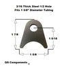 1/2" Hole 3/16" Thick 1 7/8" Tall (Fits 1 3/8" Dia. Tubing) Steel Chassis / Rod End Radius Tab Weldable