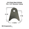 3/8" Hole 3/16" Thick 2 1/2" Tall (Fits 1 3/4" Dia. Tubing) Steel Chassis / Rod End Radius Tab Weldable