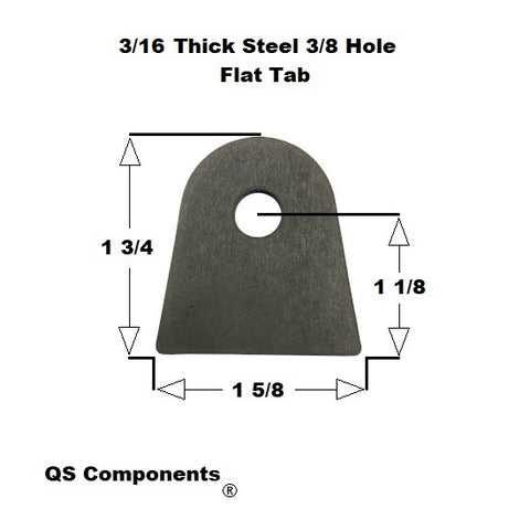 3/8" Hole 3/16" Thick 1 3/4" Tall Steel Chassis / Rod End Flat Tab Weldable