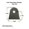 3/8" Hole 3/16" Thick 1 3/4" Tall Steel Chassis / Rod End Flat Tab Weldable