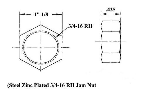 5/8 x 3/4-16 Economy Panhard Bar Kit With 5/8 Steel Cone Spacers, Weld-In Bungs .120 & Jam Nuts