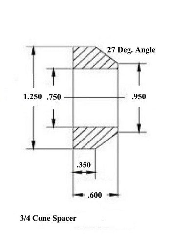 3/4 x 3/4-16 Chromoly Panhard Bar Kit With 3/4 Steel Cone Spacers, Weld-In Bungs .250 & Jam Nuts