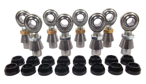 3/4 x 3/4-16 Economy 4 Link Kit With 3/4 Aluminum Cone Spacers, Weld-In Bungs .250 & Jam Nuts