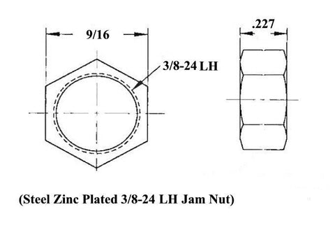 5/16 x 3/8-24 Economy Panhard Bar Kit With 5/16 Steel Cone Spacers, Weld-In Bungs .058 & Jam Nuts