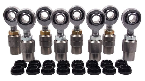 3/8 x 3/8-24 Chromoly 4 Link Kit With 3/8 Aluminum Cone Spacers, Weld-In Bungs .058 & Jam Nuts