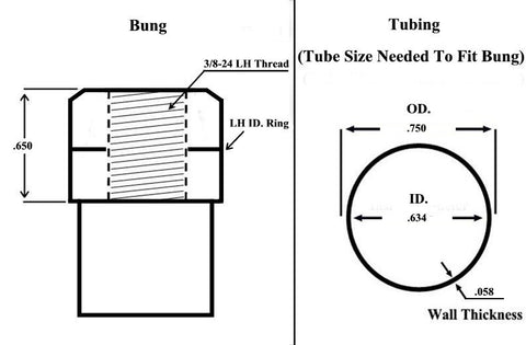 3/8 x 3/8-24 Economy 4 Link Kit With Weld-In Bungs .058 & Jam Nuts