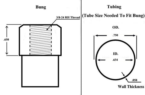 3/8 x 3/8-24 Chromoly 4 Link Kit With Weld-In Bung .058 & Jam Nuts