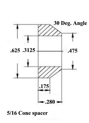 5/16 x 3/8-24 Economy Panhard Bar Kit With 5/16 Steel Cone Spacers, Weld-In Bungs .058 & Jam Nuts