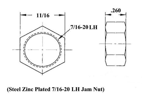 7/16 x 7/16-20 Chromoly 4 Link Kit With 7/16 Steel Cone Spacers, Weld-In Bungs .065 & Jam Nuts