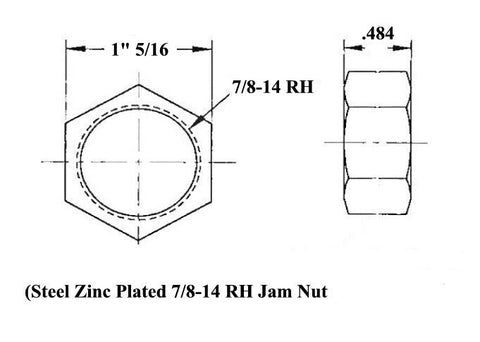 7/8 x 7/8-14 Chromoly 4 Link Kit With Jam Nuts