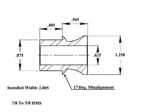 7/8 x 7/8-14 Chromoly 4 Link Kit With 7/8 To 5/8 High Misalignment Spacers, & Jam Nuts