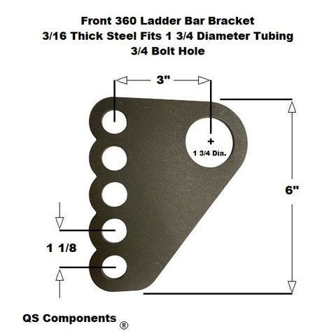 Front 360 Ladder Bar Bracket Fits 1 3/4