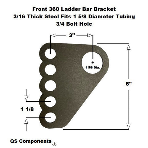 Front 360 Ladder Bar Bracket Fits 1 5/8