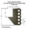 Front Ladder Bar Brackets Fits 2" x 3" Crossmember 3/4 Hole (Qty 4)