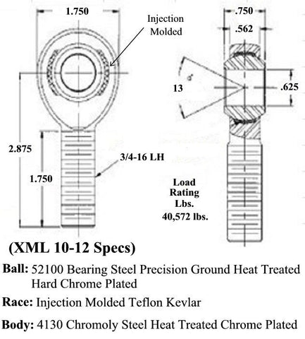 5/8 x 3/4-16 Chromoly 4 Link Kit With 5/8 To 1/2 High Misalignment Spacers, Weld-In Bungs .250 & Jam Nuts